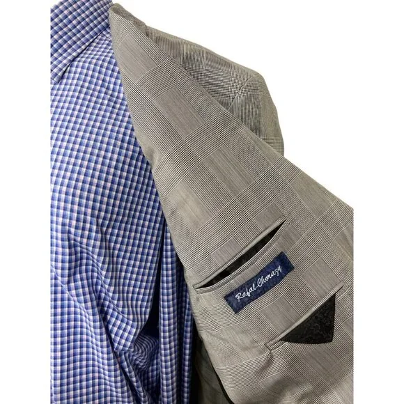 Petter Millar Bespoke Sport Coat Jacket Gray Glen Plaid Men's 44L NWT Nice